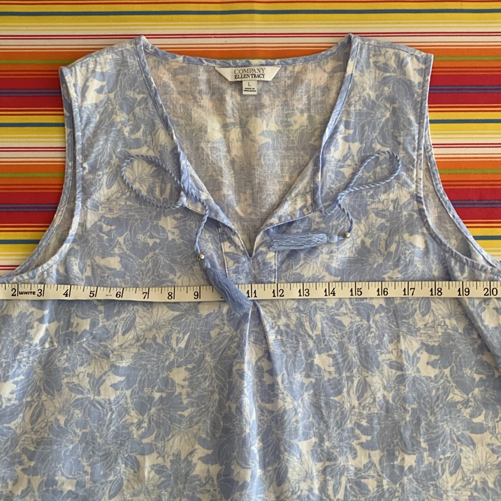 Ellen Tracy Linen Sleeveless Top Sz L - Picture 8 of 12